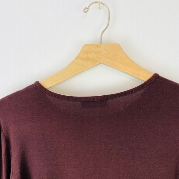 Moschino Jeans Y2K 00's Dark Brown Graphic Long Sleeve Cropped T Shirt UK S - Picture 6 of 7